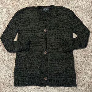 Miss Me Green Button Front Cardigan Sweater Size Large
